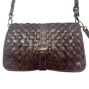 Cappelletti Italian Leather Woven Crossbody Bag
